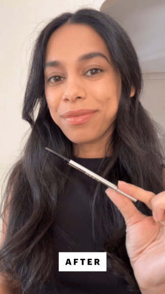 Shipin after applying the Merit Brow 1990